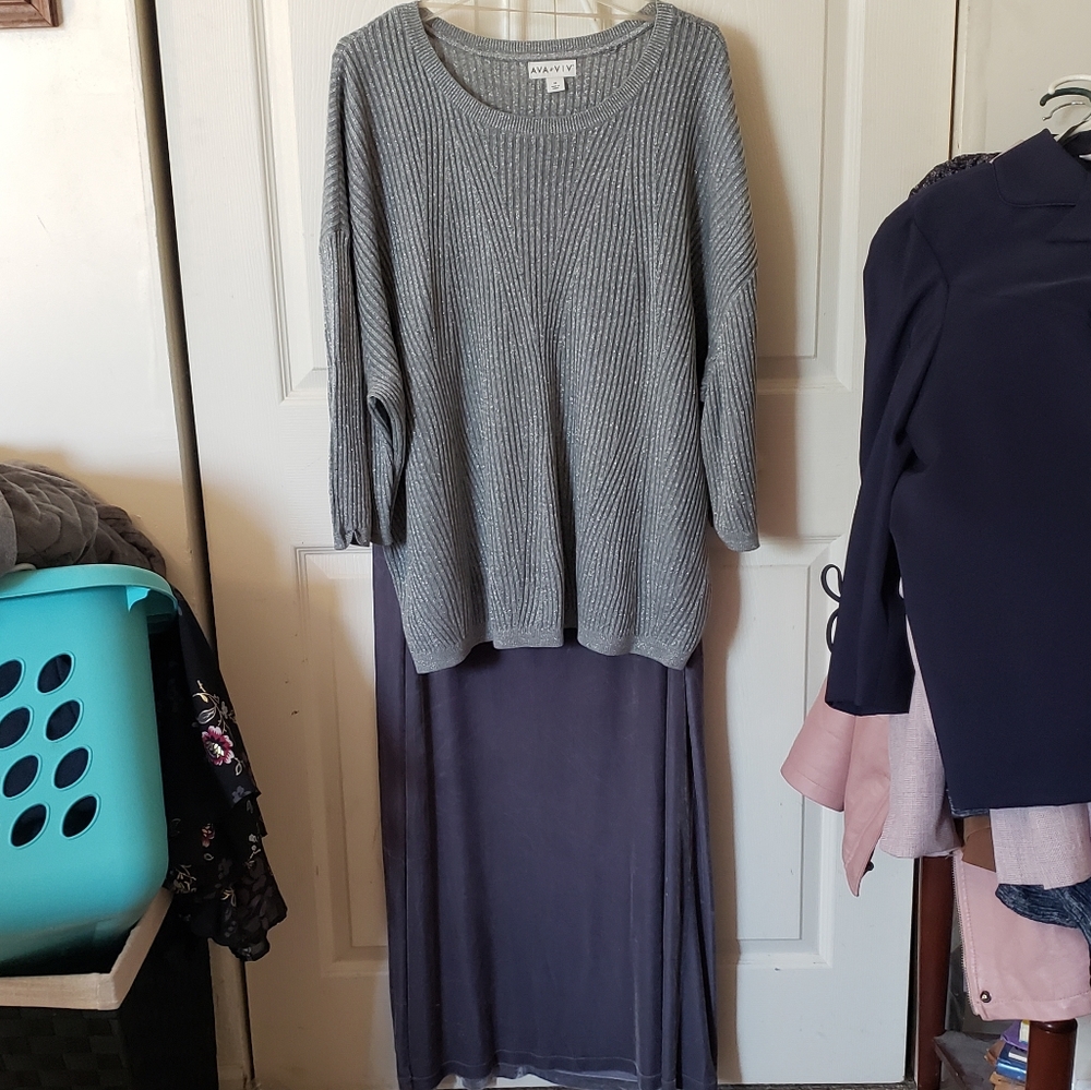 💋 silver sweater tunic